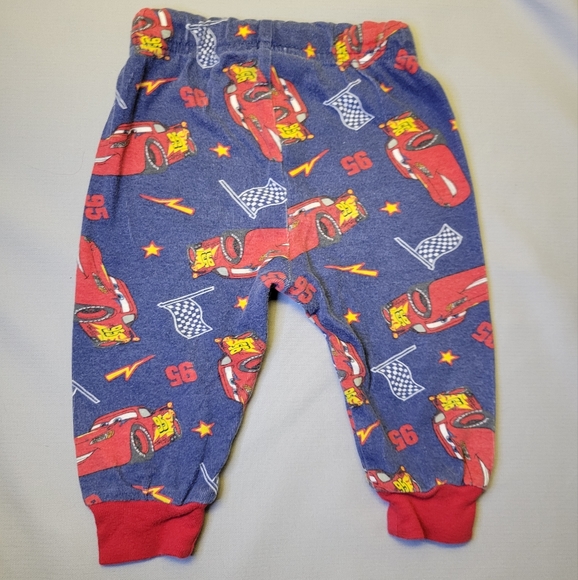 Vtg 2014 PJ Bottoms Pants Lightning McQueen Cars Disney Infant 12 Mo - Picture 2 of 4